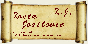 Kosta Jošilović vizit kartica